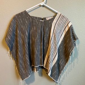 Cotton handmade original design oversized crop bohemian southwestern fringe